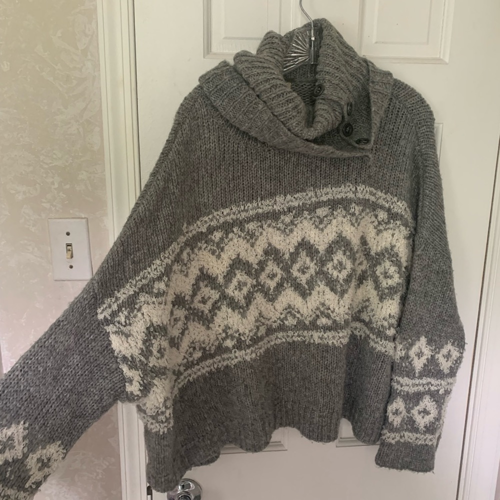 Free People Turtleneck Sweater XS gray